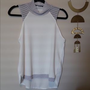 Chic White Cowl Neck Tank Top